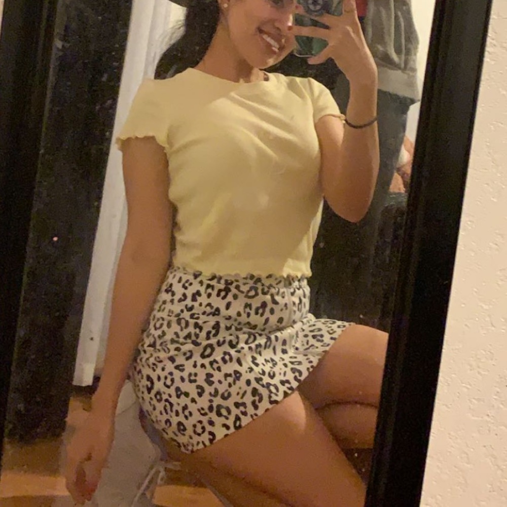 leopard  print skirt